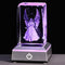 Crystal Guardian Angel Figurine with Colorful Light Base, Laser Engraved Glass Angel Gifts